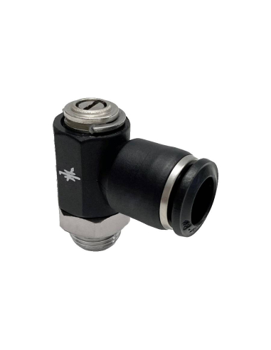 Regulador bidirecional ajustável com parafuso de ajuste, rosca cilíndrica 1/8", diâmetro 8", tecnopolímero - Aignep