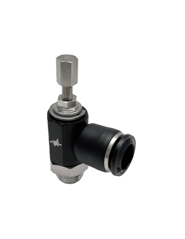 Regulador bidirecional ajustável com botão de rosca cilíndrica de 1/8", diâmetro de 8", tecnopolímero - Aignep