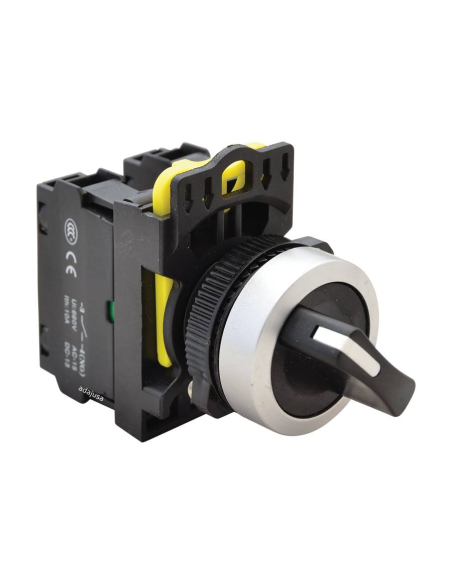 2-position electric selector switch with 1NO+1NC return, 22mm NYK3-S24BK | ADAJUSA | price