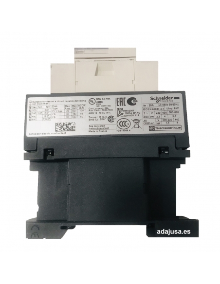 Three-phase contactor 9A coil 230Vac - Schneider