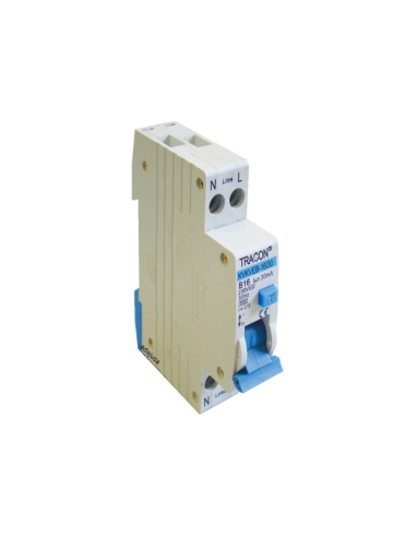 Differential MCB circuit breaker 20A 30mA Class AC narrow profile - Tracon