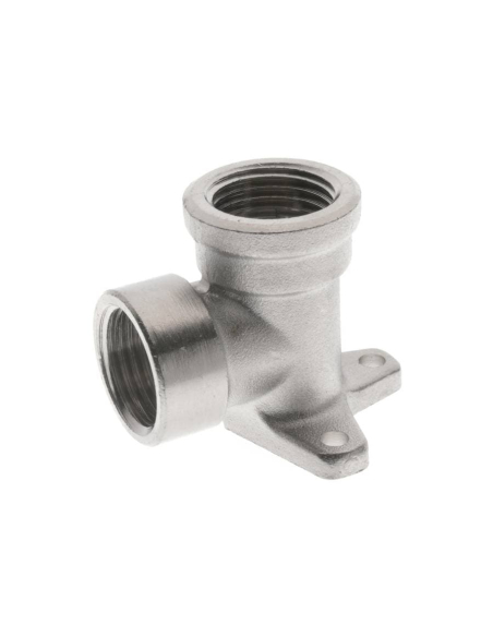Cotovelo metálico 1/2 fêmea 90º com fixação - Aignep | ADAJUSA