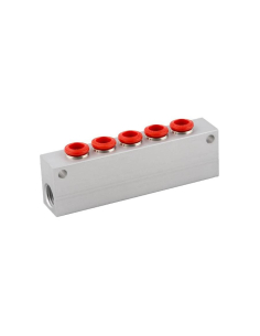simple distributor 2 inputs 1/4 - 5 outputs 8mm in aluminum Series 50000 - Aignep | ADAJUSA