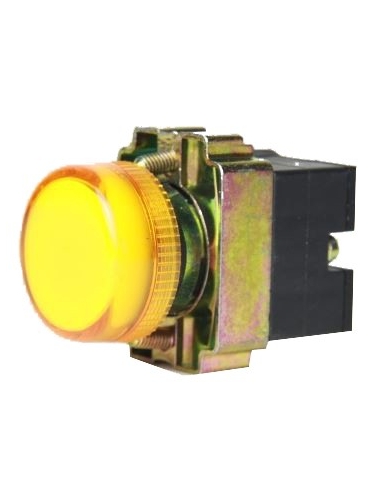 22mm yellow metallic luminous pilot