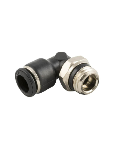 Conical male swivel elbow fitting (short) 1/2 pipe 8mm Series 55000 - Aignep