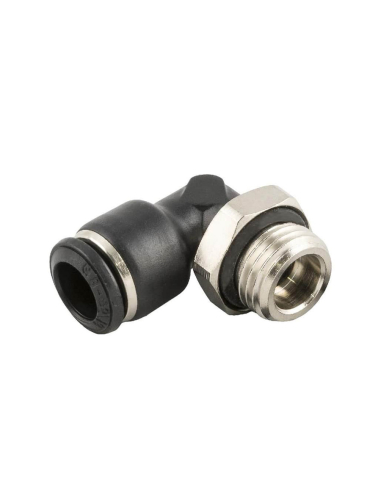 Cylindrical male swivel elbow fitting 3/8 pipe 14mm Series 55000 - Aignep