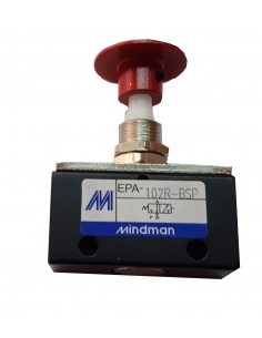 Botão pneumático vermelho 1/8-3/2 NC - Mindman - ADAJUSA 2
