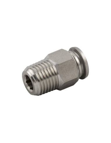 Straight male conical fitting 1/4 tube 8mm INOX Series 60000 - Aignep