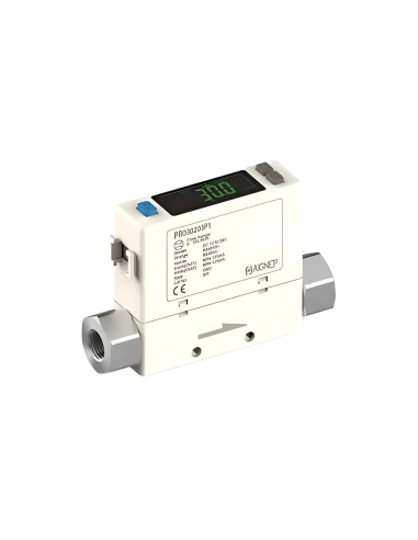 Digital flow and pressure sensor 0-200l/min PNP + Analog output (4-20mA) - Aignep