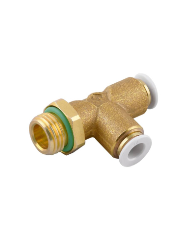 Encaixe em T rosca lateral macho tubo 1/4 6mm para uso alimentar e água potável Série 59000 FOOD - Aignep