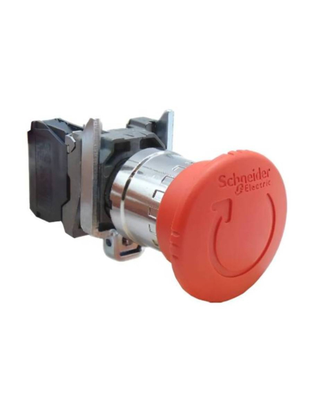 Botão de paragem em cogumelo 1NC diâmetro 40 metálico XB4 SCHNEIDER | ADAJUSA | preço