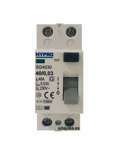 2-pole differential 40A 30mA Superimmunized - Hypro
