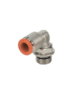 Encaixe cotovelo giratório cilíndrico M5 tubo 4mm - Metal Work | ADAJUSA