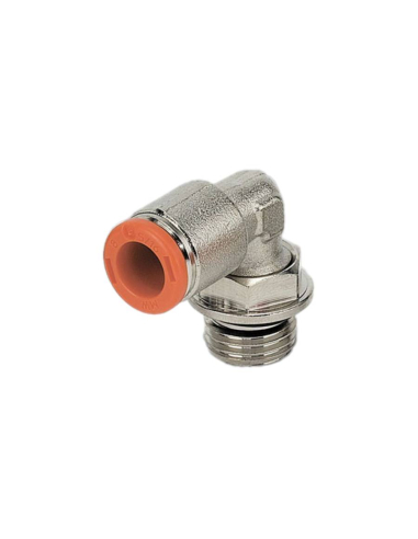 Cotovelo giratório cilíndrico M5 com tubo de 4mm - Metal Work