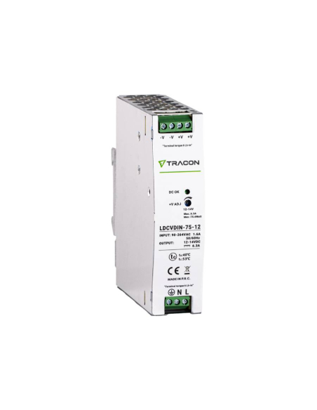 DIN rail Power supply 12 Vdc 6.3A 75W LDCVDIN-75-12 ADAJUSA | price