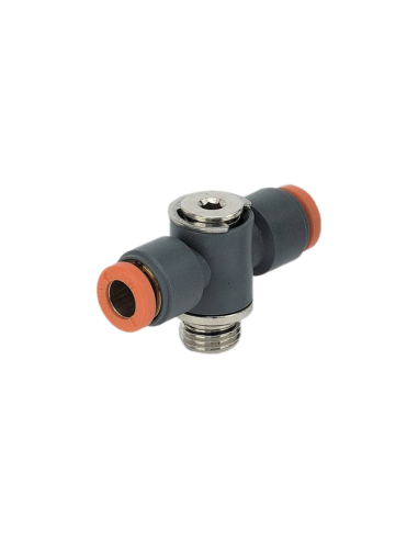 Encaixe giratório duplo 1/4 diâmetro do tubo 8mm tecnopolímero - Metal Work