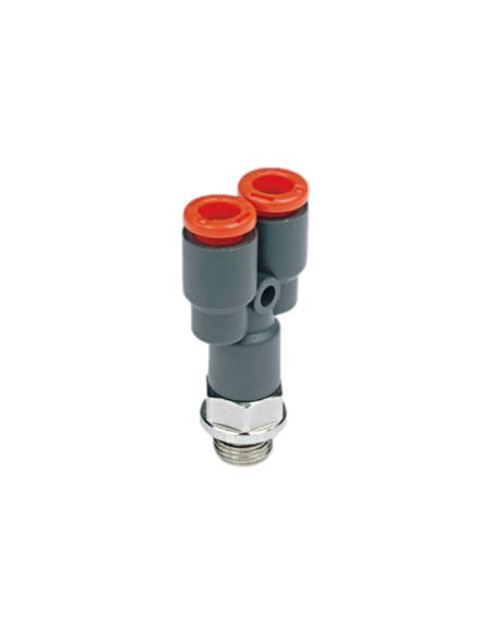 Y male fitting 3/8 tube diameter 12mm technopolymer - Metal Work | ADAJUSA