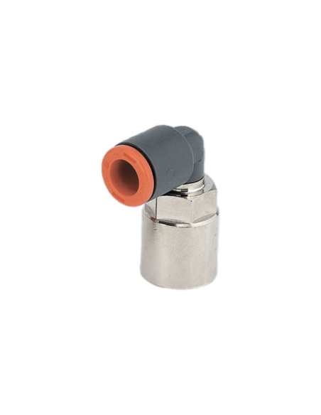 Female cylindrical rotating elbow fitting 1/8 tube 6mm technopolymer - Metal Work | ADAJUSA