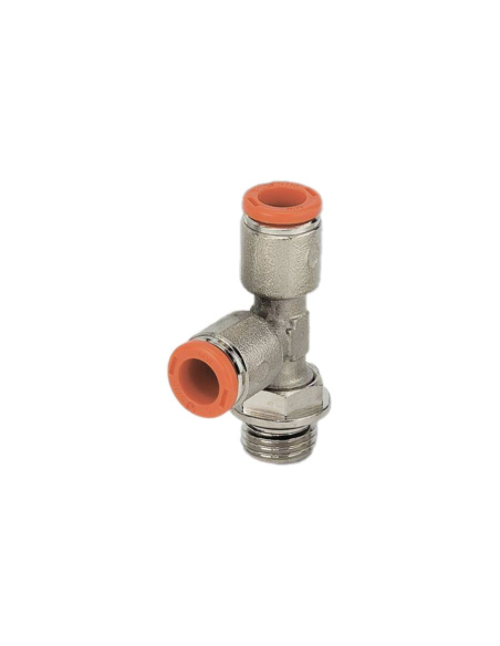 Swivel T-fitting with 1/8" side thread, 8mm tube - Metal Work | ADAJUSA