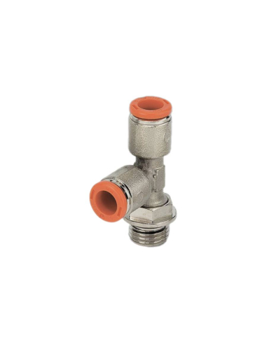 Swivel T-fitting with side thread 3/8 tube 10mm - Metal Work