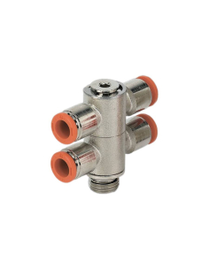 Encaixe giratório duplo 2 corpos 1/4 diâmetro do tubo 8mm - Metal Work | ADAJUSA