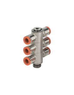 Double swivel fitting 3 bodies 1/8 tube diameter 8mm - Metal Work | ADAJUSA