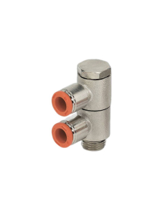 Adjustable fitting 2 bodies 1/8 tube diameter 6mm - Metal Work | ADAJUSA