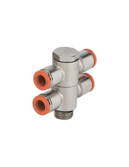 Double adjustable fitting 2 bodies 1/8 tube diameter 8mm - Metal Work | ADAJUSA