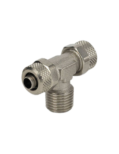 T-piece with male central thread conical 1/2 tube 12/10 C Series - Metal Work