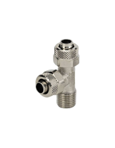 T-fitting with male side thread conical 3/8 tube 8/6 Series C - Metal Work | ADAJUSA
