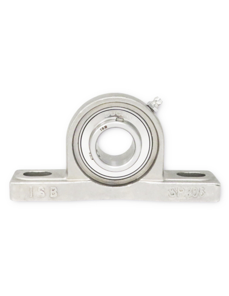 Apoio de pé autocompensador com rolamento INOX UP005 INOX ISB diâmetro do eixo 25mm ADAJUSA