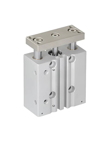 Cilindro pneumático compacto de guia dupla 32x300mm rolamento linear de dupla ação - Mindman