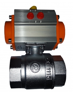 1/4 2/2-way valve with pneumatic rotary actuator