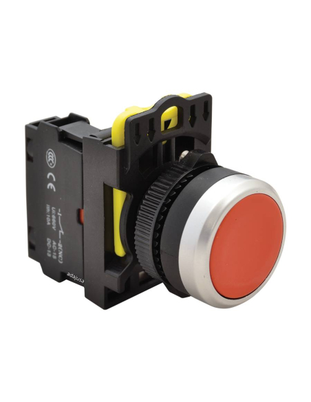 Botão elétrico vermelho com encravamento 22mm em plástico NYK3-R | ADAJUSA | preço