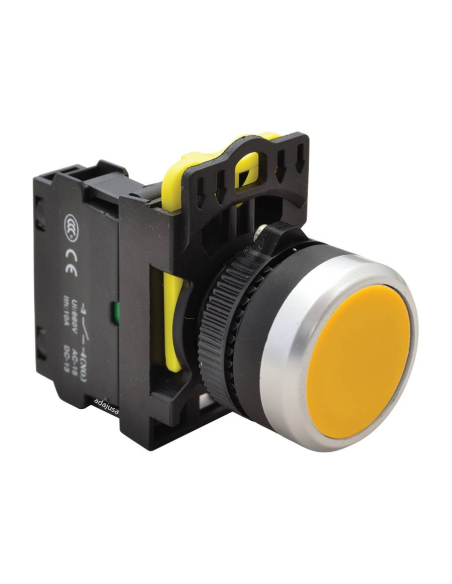 Botão elétrico amarelo com encravamento de 22 mm em plástico NYK-Y | ADAJUSA | preço