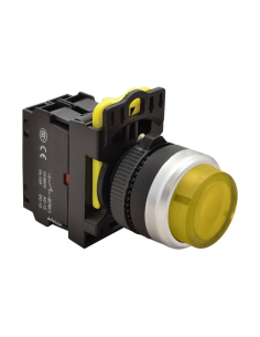 Botão elétrico iluminado amarelo saliente 22mm em plástico NYG3-HLY | ADAJUSA | preço