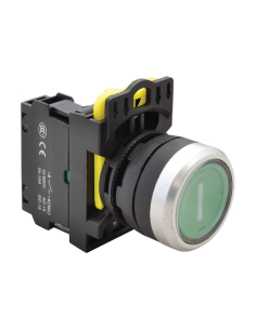 Botão elétrico iluminado verde "I" 22mm em plástico NYG3-P1L | ADAJUSA | preço