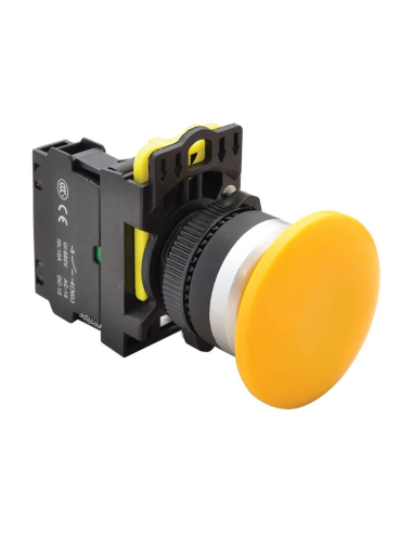 Yellow mushroom pushbutton open contact (NO) - NY Series