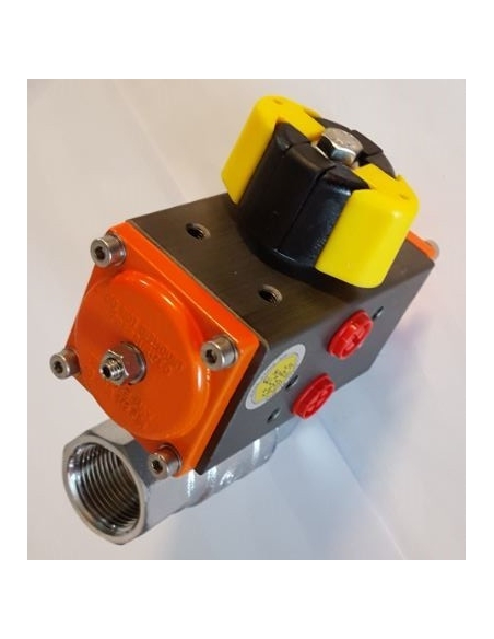 2 2/2-way valve with pneumatic rotary actuator