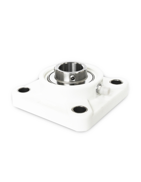 Thermoplastic self-aligning white square support UCF204PB with bearing inox SSUC-204 20mm shaft ISB | ADAJUSA | price