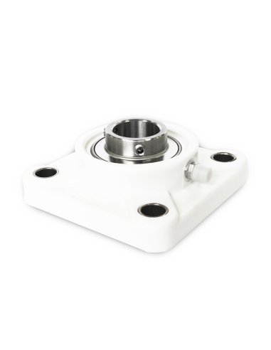 Thermoplastic self-aligning white square support UCF208PB with bearing stainless steel SSUC-208 shaft 40mm ISB | ADAJUSA | price