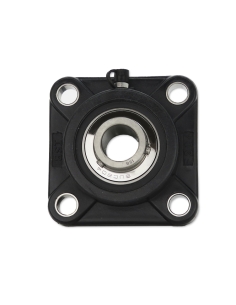 Suporte quadrado autocompensador termoplástico preto UCF208P com rolamento eixo de 40mm em aço inoxidável SSUC-208 ISB | ADAJUSA