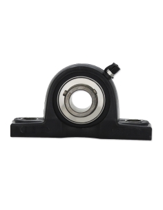 Suporte de pé autocompensador termoplástico preto UCP204P com rolamento eixo de 20mm em aço inoxidável SSUC-204 ISB | ADAJUSA |