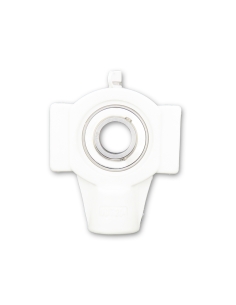 Suporte tensor autocompensador termoplástico branco UCT204PB com rolamento eixo de 20mm em aço inoxidável SSUC-204 ISB: ADAJUSA