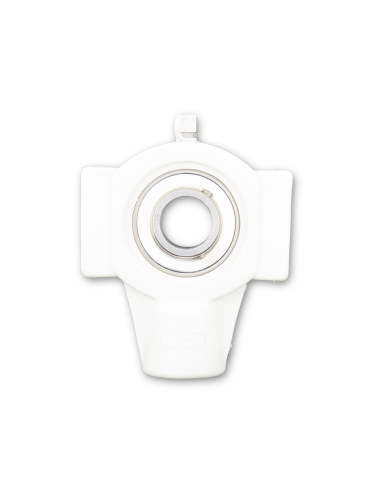 Suporte tensor autocompensador termoplástico branco UCT204PB com rolamento eixo de 20mm em aço inoxidável SSUC-204 ISB: ADAJUSA