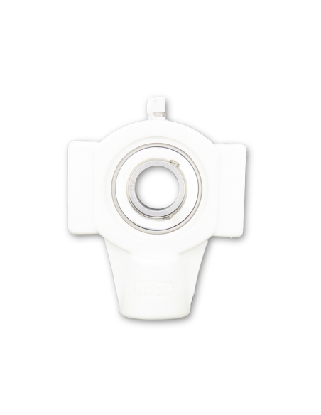 Suporte tensor autocompensador termoplástico branco UCT204PB com rolamento eixo de 20mm em aço inoxidável SSUC-204 ISB: ADAJUSA