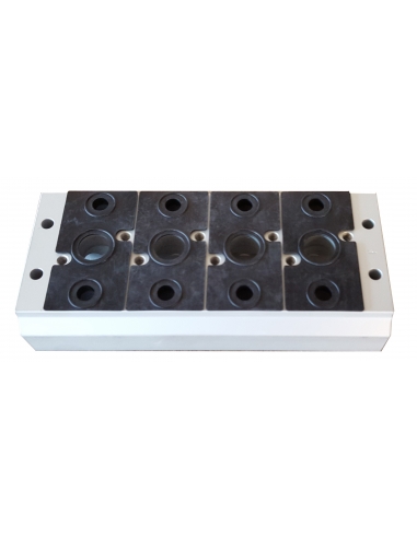 Multiple base for 1/8 and 1/4 5-way solenoid valves Mindman 220 series - ADAJUSA