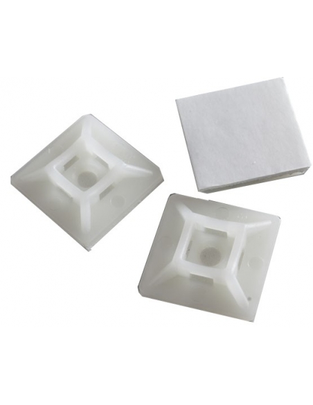 Base de 19x19mm para flanges de fixação de cabo branco